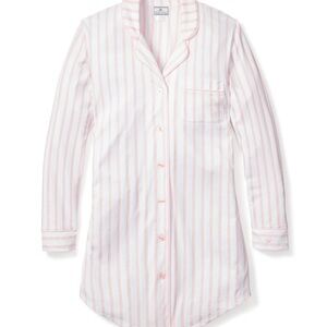 Petite Plume Pima Nightshirt in Pink Stripe Size M